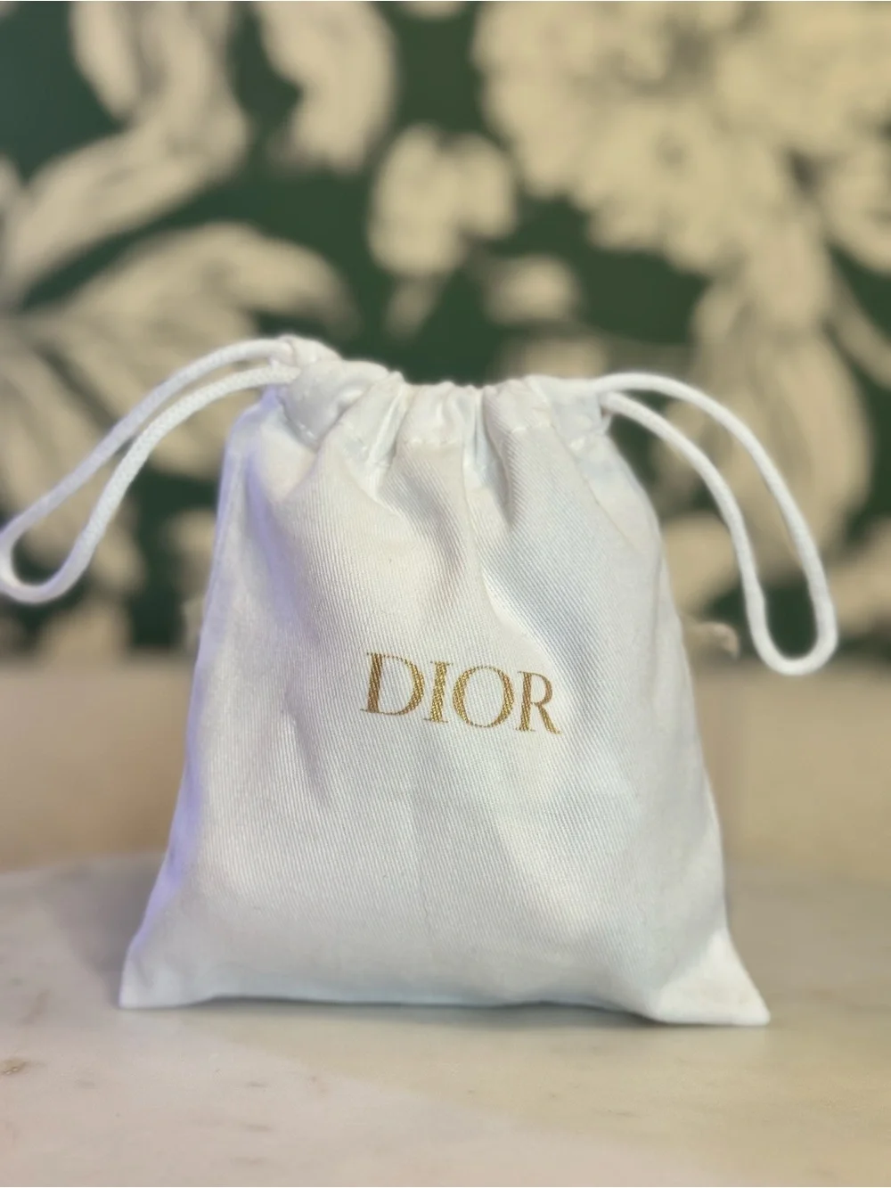 Fashion Bear Keychain Wristlet w/AUTHENTIC  DIOR Zip Pull, Ribbon, Dusty